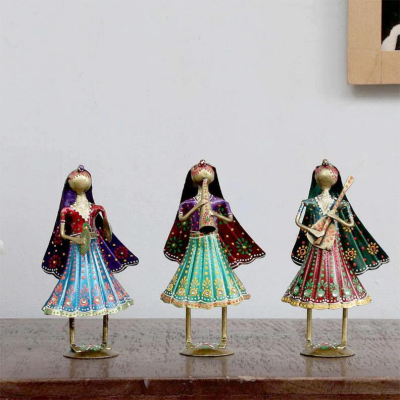 OPPERSTE TRIBAL LADY MUSICIANS MINI FIGURINES SET OF 3