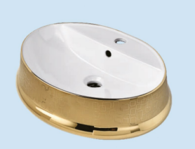 POWER PLUS Glossy Gold Table Top Basin PPTT-218