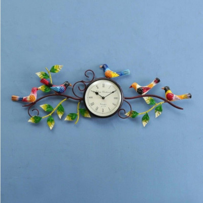 OPPERSTE METAL SPARROW ART WALL CLOCK