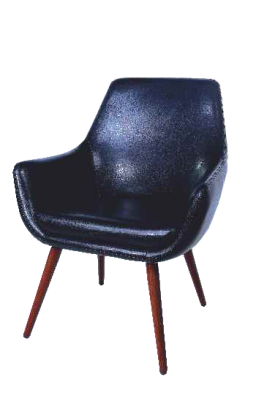 Black Fabric Lounge Chair LC-006