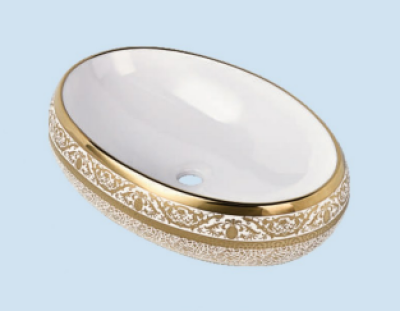 POWER PLUS Glossy Gold Table Top Basin PPTT-242