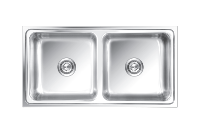 Nirali Silent Square Opal BG Series Stainless Steel Double Bowl Kitchen Sink - (37.5 x 20) Inches