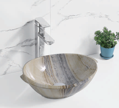 Evaan Glossy marble table top art basin SF 9458-5