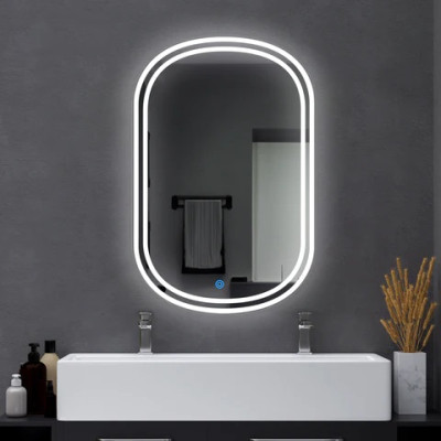 EVVAN Oval Shape  LED Wall Mirror(3 Tone-White Light, Natural Light, Warm Light) led m62