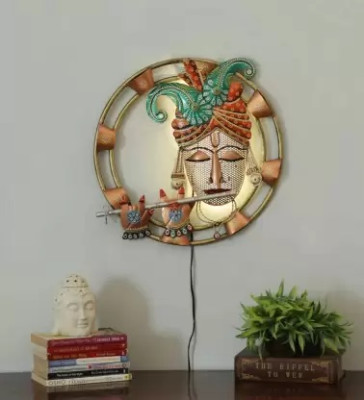 OPPERSTE IRON KRISHNA WITH
LED METAL WALL ART