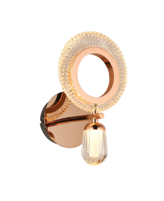 S2B2 Rose Gold Powder Coated Stand Mirror Light AM-04-128