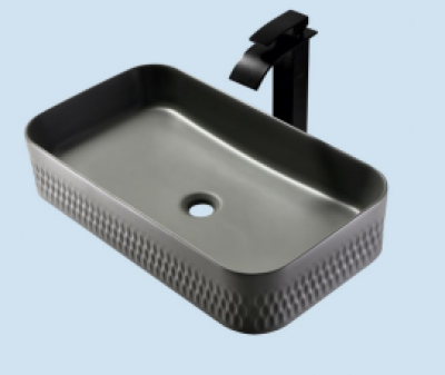 POWER PLUS Matt Black Table Top Basin PPTT-601