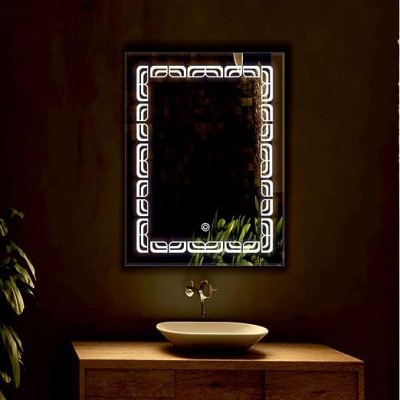 EVVAN Rectangular  LED Wall Mirror(3 Tone-White Light, Natural Light, Warm Light) led m40