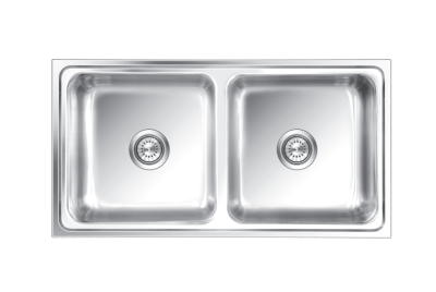 Nirali Silent Square Opal Slider BG Series Stainless Steel Double Bowl Kitchen Sink - (37.5 x 20) Inches