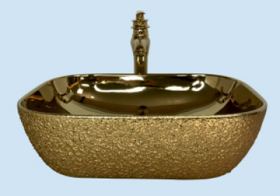 POWER PLUS Glossy Gold Table Top Basin PPTT-461