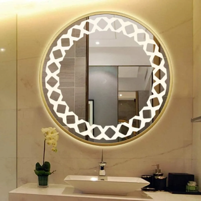 Evaan Ancell Metal Framed Round LED Mirror with 3 LED Lights