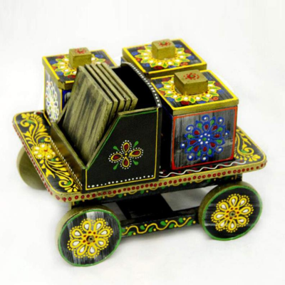 OPPERSTE DRY FRUITS GIFT BOX CART WITH 4 BOXES FOR LIVING ROOM