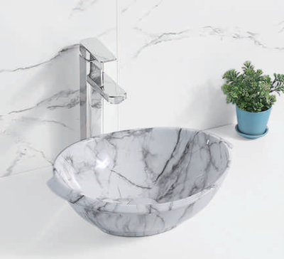 Evaan Glossy marble table top art basin SF 9458-2