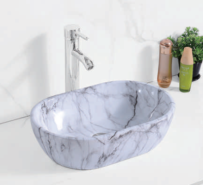 Evaan Glossy Marble table top art basin SF 9581-14