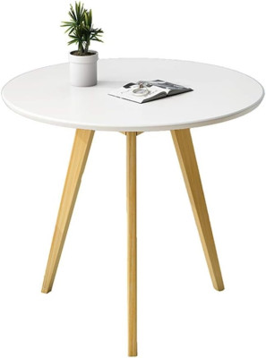 Coffee Table With Round Wooden Table Top and Wooden Legs T-01