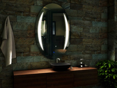 EVVAN Oval Shape  LED Wall Mirror(3 Tone-White Light, Natural Light, Warm Light) led m61