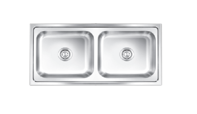 NIRALI POPULAR Graceful Glory BG SERIES STAINLESS STEEL DOUBLE BOWL KITCHEN SINK (39 inch x 18 inch)