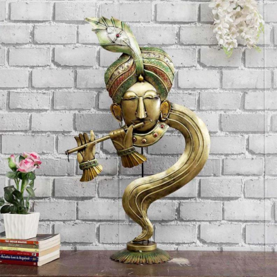 OPPERSTE METAL KRISHNA IDOL 
SHOWPIECE