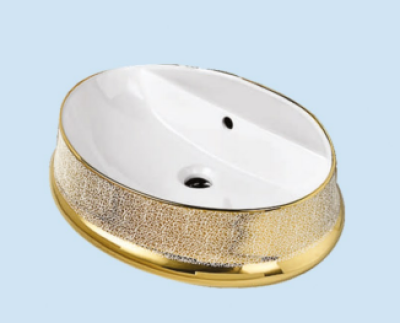 POWER PLUS Glossy Gold Table Top Basin PPTT-217