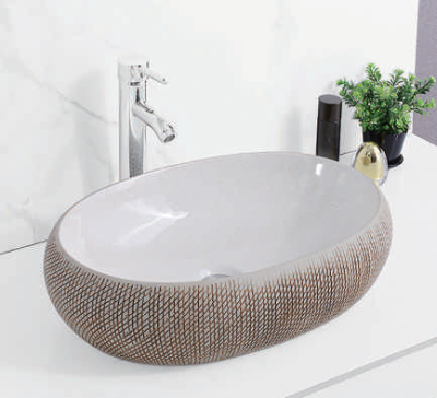 Evaan Inner White Outer Grey table top art basin SF 9527-9