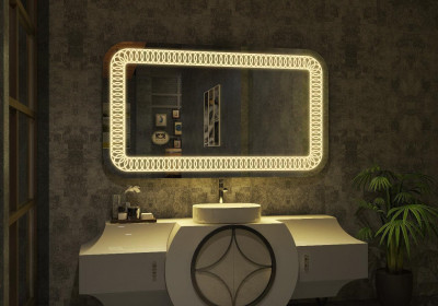 EVVAN Rectangular  LED Wall Mirror(3 Tone-White Light, Natural Light, Warm Light) led m33