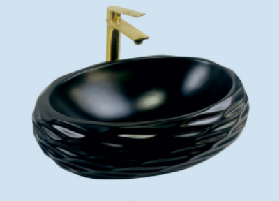 POWER PLUS Matt Black Table Top Basin PPTT-591