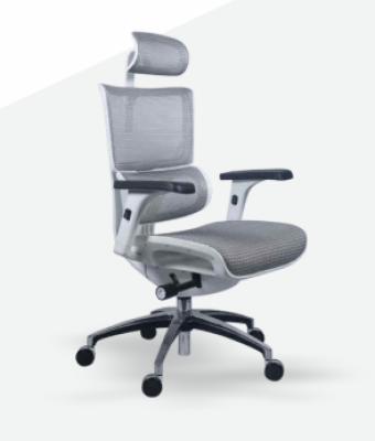 DLX Grey Mesh Office Seat EMC-005