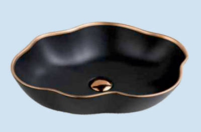 POWER PLUS Matt Black Table Top Basin PPTT-433