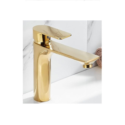 mansico Brass Bathroom Faucet, Single Handle One Hole Brushed Gold Bathroom Sink Faucet ZXF/18