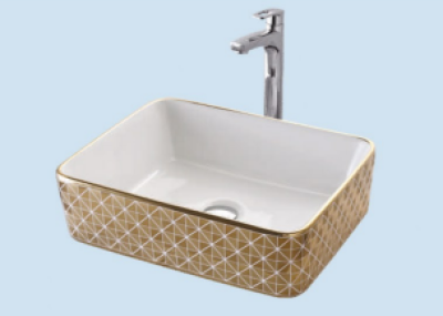 POWER PLUS Glossy Gold Table Top Basin PPTT-173