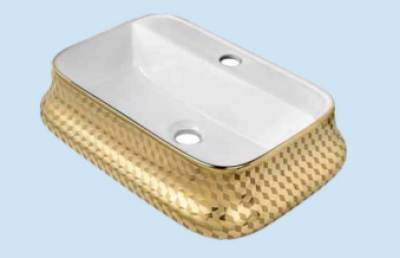 POWER PLUS Glossy Gold Table Top Basin PPTT-214