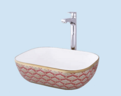 POWER PLUS Glossy Pink Table Top Basin PPTT-062