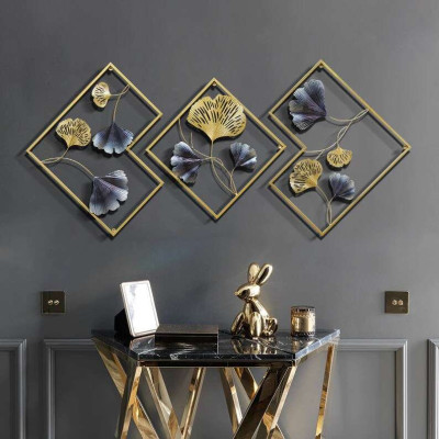 Gold Metal Leaf Iron Wall Art