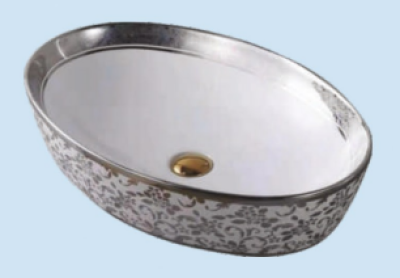 POWER PLUS Glossy Silver Table Top Basin PPTT-345