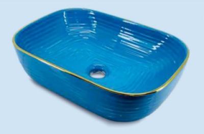 POWER PLUS Glossy Blue Table Top Basin PPTT-365