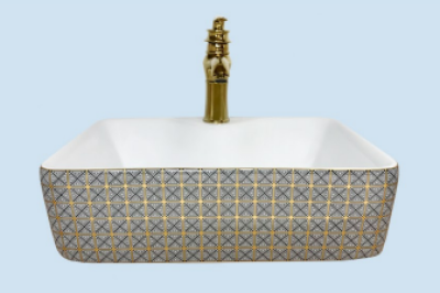 POWER PLUS Glossy Gold Table Top Basin PPTT-491