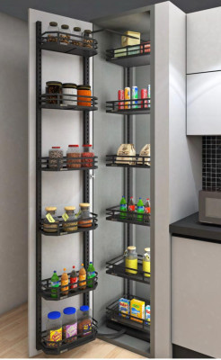 Crome Kitchen Pantry Pullout 6 layer  (Metalic Grey Finish)