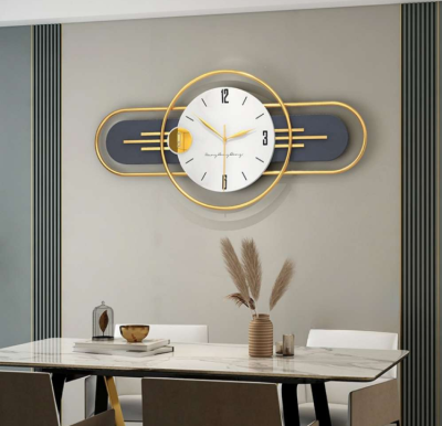 Evvan Single Sided Wall Clock for Living Room Metal Pointer