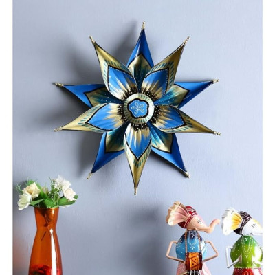 OPPERSTE WROUGHT IRON
DECORATIVE FLOWER
WALL ART IN BLUE