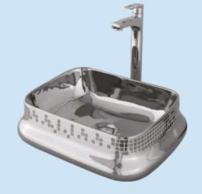 POWER PLUS Glossy Silver Table Top Basin PPTT-098