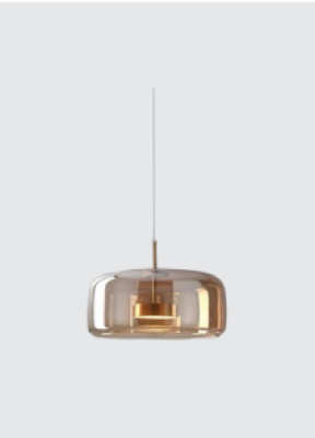 Neptune LED Glass Smokey Gold Pendant Ceiling Light 3828