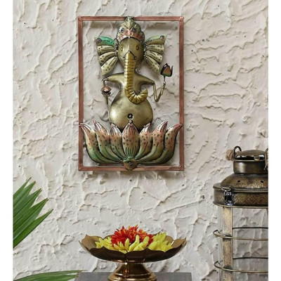 OPPERSTE WROUGHT IRON LORD
GANESHA WALL ART IN
BROWN