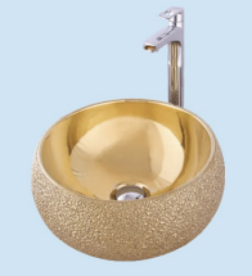 POWER PLUS Glossy Gold Table Top Basin PPTT-026