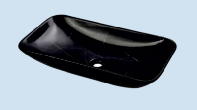 POWER PLUS Glossy Black Marble Table Top Basin PPTT-384