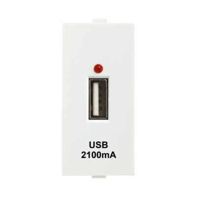 ANCOR WOODS SUPPORT MODULE USB-A Charger, Single Port(2.1A, 5V
DC), 1 Module (CRS Certified)