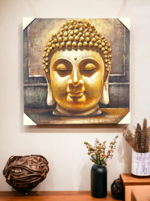 Evvan 3D Embossed Buddha Canvas Painting