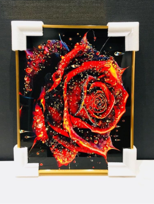 Evaan red rose crystal painting t  Photo Frame
