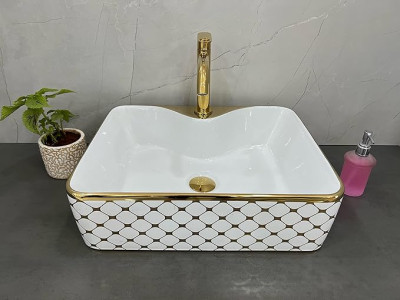 mansico recto gold stylish tabletop basin 363