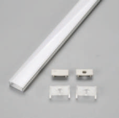 Aluminium Rectangular 17 mm Conciled LED 2 Meter Profile Channels with Diffused Cover, End Caps and Mounting Clips for LED Strip Light