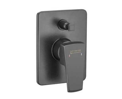 Asianpaints Matt Black Single Lever Concealed Diverter Body 3-Inlet MBMYDV112U